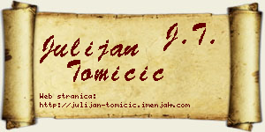 Julijan Tomičić vizit kartica